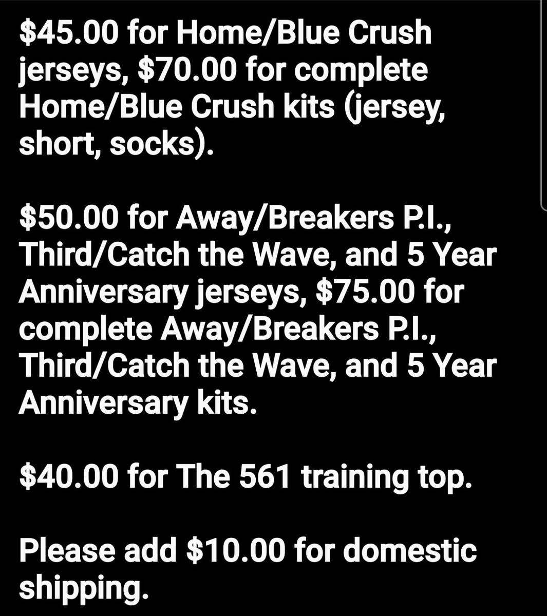 TheBreakersAFC's tweet photo. NO FOOLIN'....
Starting up 2-week round of pre-sales (through @IcarusFCphl) of our wildly &amp; globally popular kits/jerseys/training top! All profits go towards our fan &amp; player owned club operating costs. Thank you, Dudes/Betties/Groms!
#ReachForTheBeach🙋🏽‍♂️🙋🏼🙋🏾⛱
#JustDudeIt🤙🏽🤙🏼🤙🏾 https://t.co/TqH3HhBzgv