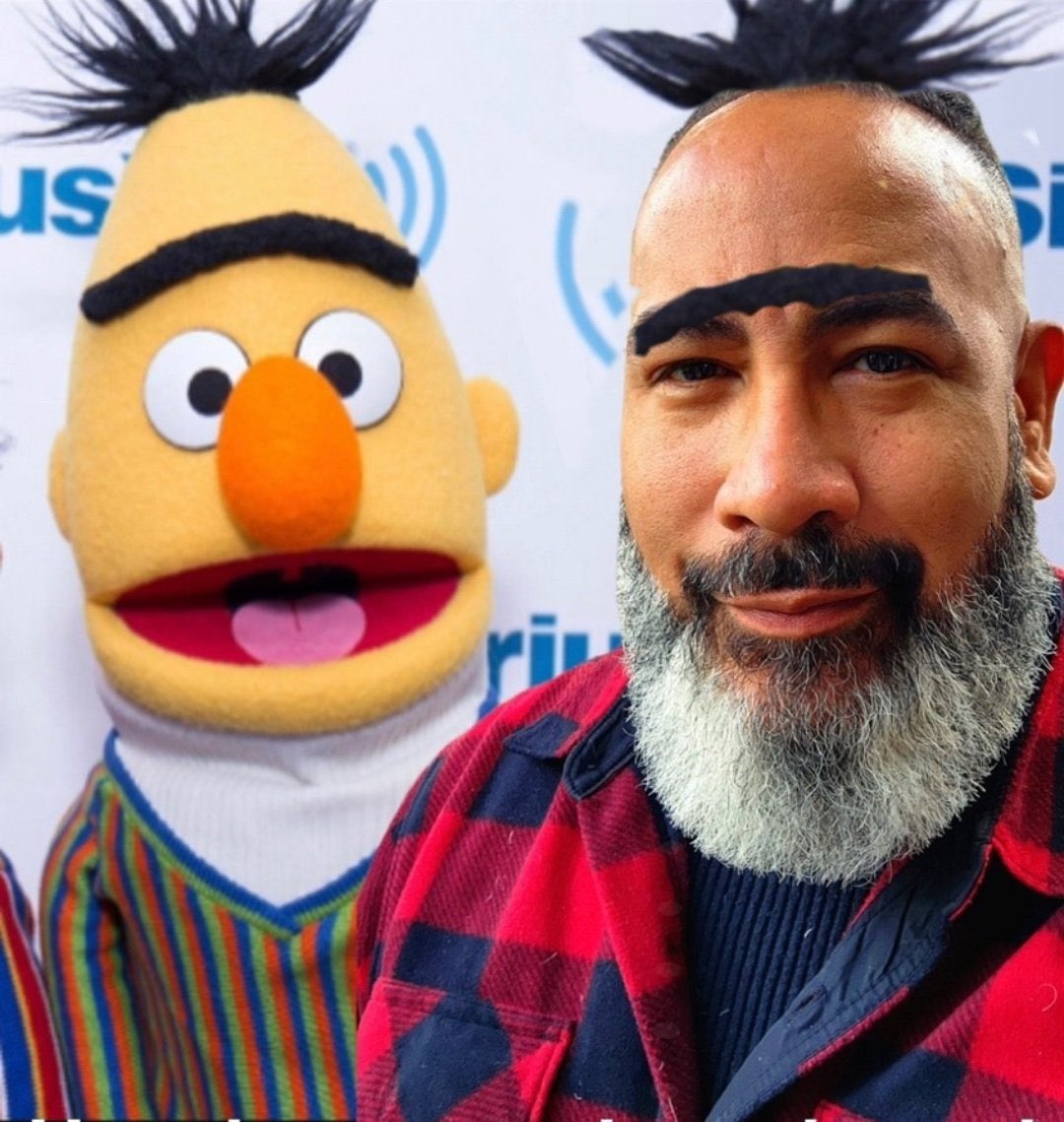 Here is a photo of one of the most legendary puppet of all time with Bert.