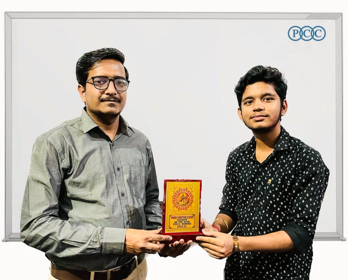 onlinepcc's tweet photo. Student of The Year Programme 2022 - 23

Test - 1 Winner &amp; Runner - Up

#PawanComputerClasses #onlinepcc #pcc #pccian #student #programming #coding #coaching #studentoftheyear #java #python https://t.co/a27Jzaefz9