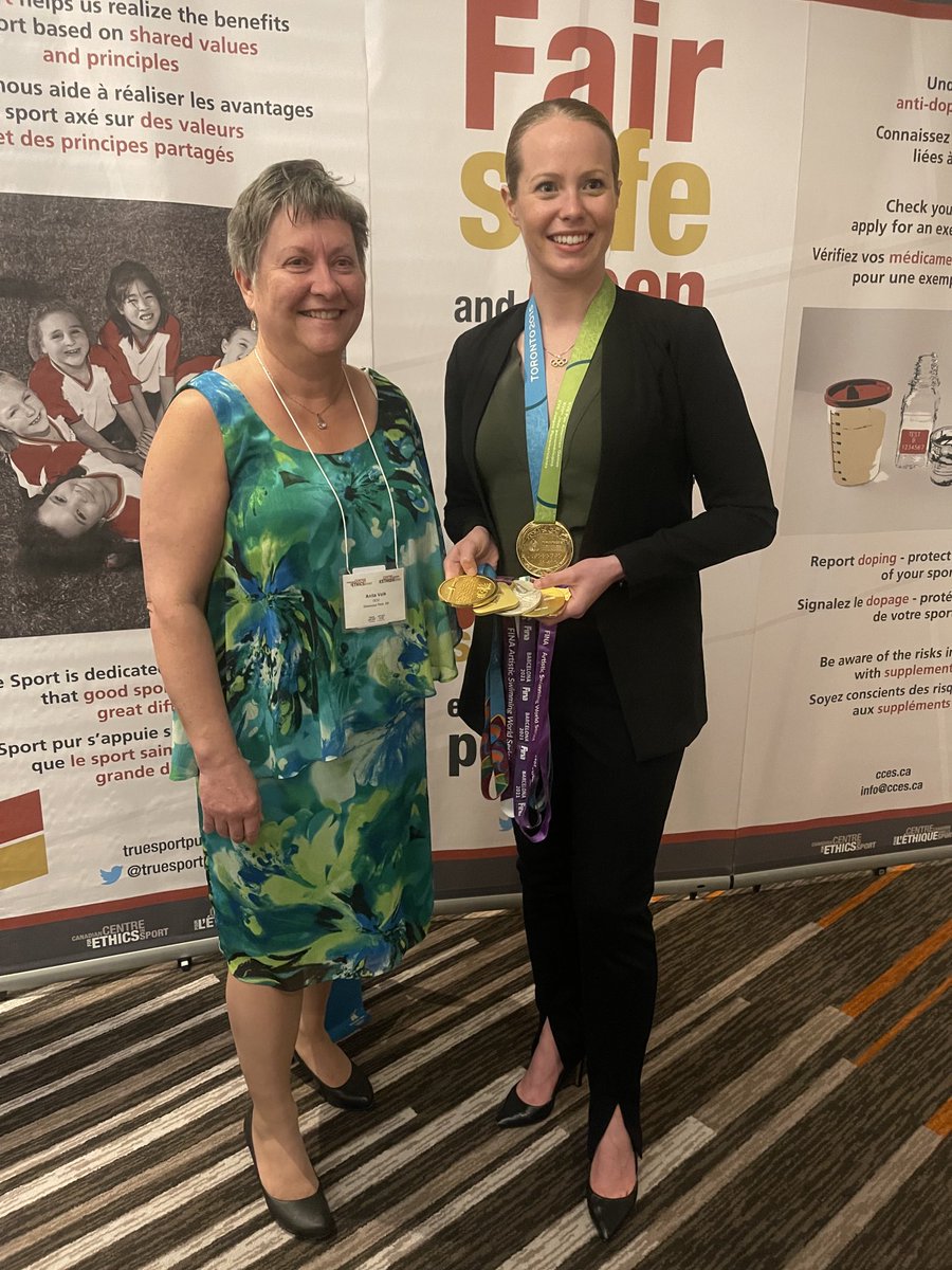 At CCES (Canadian Centre for Ethics in Sport) BOD meeting in Montreal - DCO (Doping Control Officer) conference beside us - shared amazing dinner speaker Jacquie Simoneau - talked about how she went from hockey to synchronised swimming (now artistic swimming) &amp; DCOs along the way