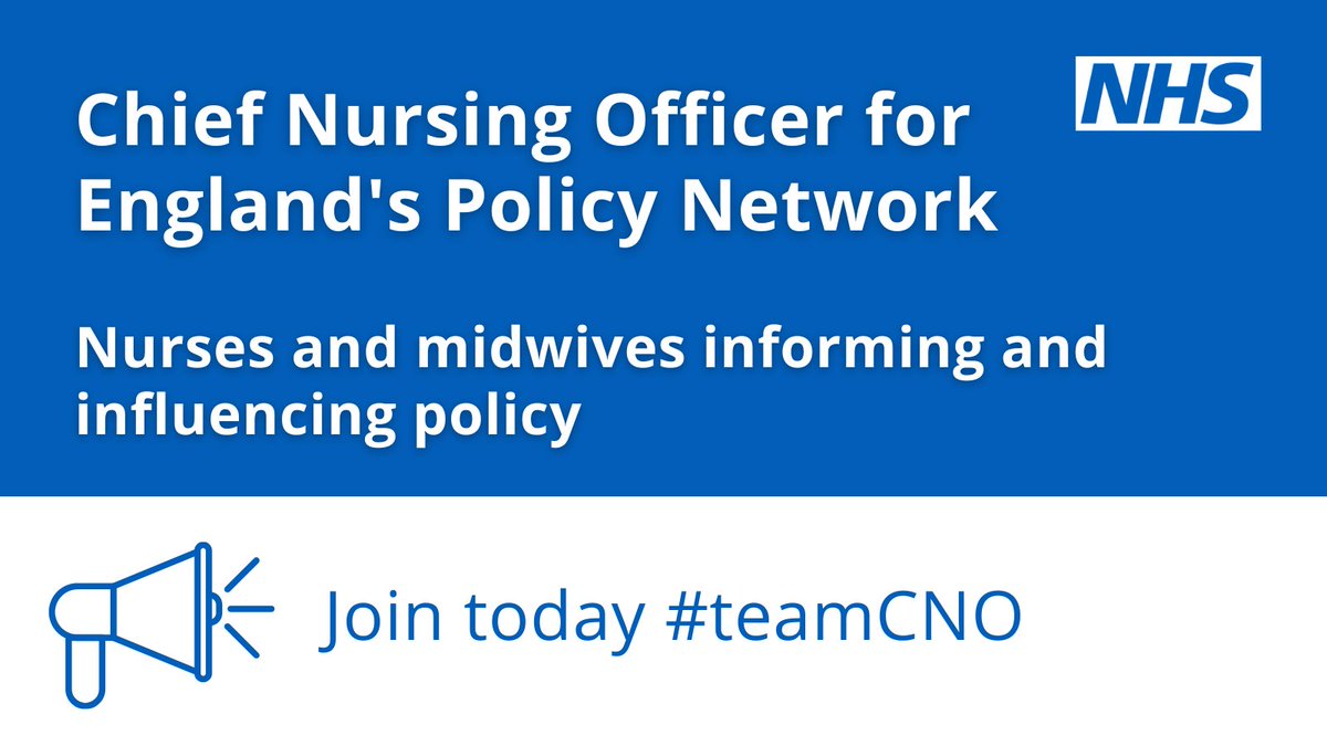 The @CNOEngland Policy Network welcomes all nurses, midwives, nursing associates and students – no matter what your role and no matter where you work. 

Find out how the network can support you to inform and influence policy. Sign up today. ⬇️ #teamCNO

forms.office.com/pages/response…