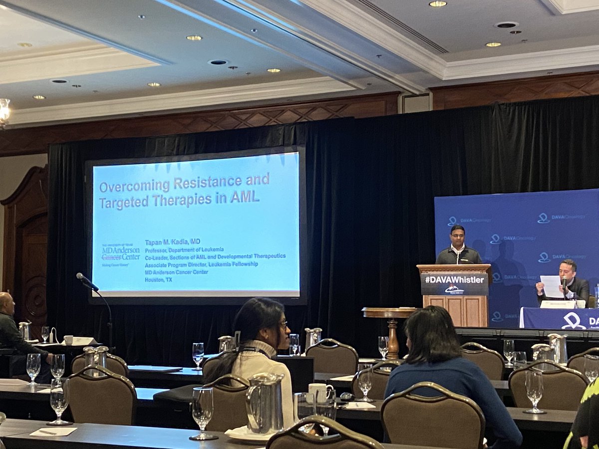 doctorpemm's tweet photo. Fantastic talk this am by Prof @TapKadia on Overcoming resistance &amp; Targeted therapies in AML : future directions &amp; new ideas 💡 || #TP53 #CDK9 #MECOM #TBL1 #leusm | #davawhistler @DAVAOnc https://t.co/qZNo3Se6O6