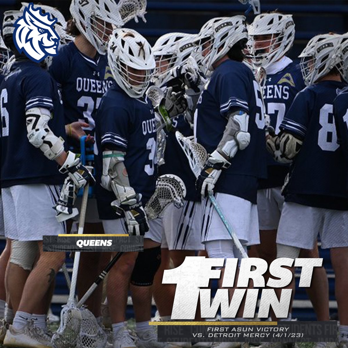 Congratulations <a href="/QueensMLAX/">Queens Men’s Lacrosse</a> ‼️

The Royals take down Detroit Mercy to claim the program's 1️⃣st ever DI league victory in front of their home crowd‼️🔥🥍

#ASUNMLAX | #GoRoyals