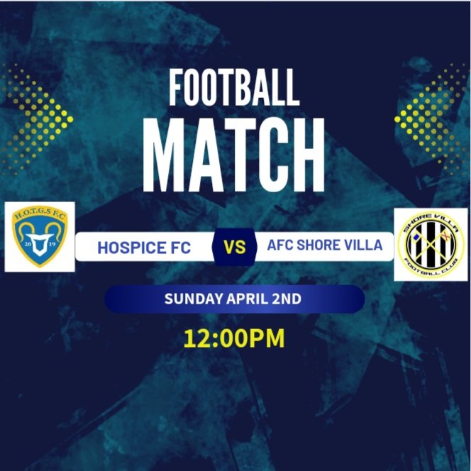 HospiceFc's tweet photo. Sunday 2nd April 12pm kick off

Friendly match 
Navy club connahs quay 
Hospice fc vs AFC Shore villa 

There be a minute silence before kick off for a big fan of ours who sadly passed away #upthesheps @AFCShoreVilla #grassrootsfootball https://t.co/TzatpJBgrL
