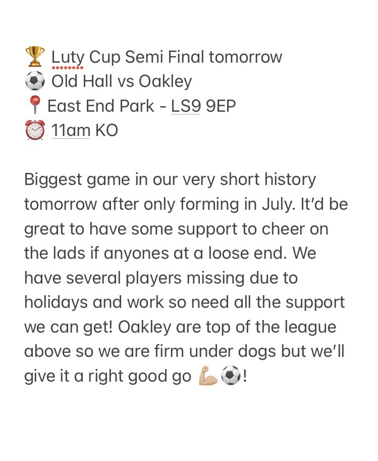 Old Hall FC tweet media