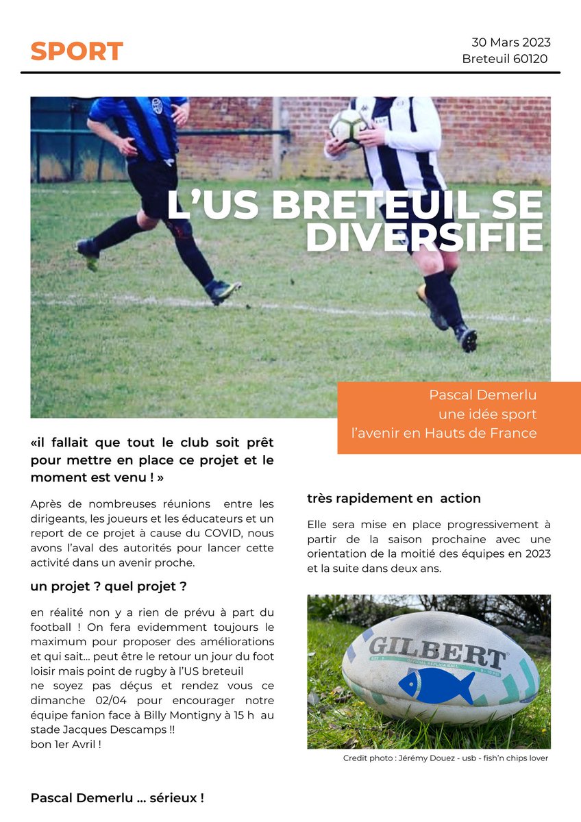 USBreteuil's tweet image. #projet #fishtime #poisson  #1eravril 

Il est l’heure pour ceux et celles qui ont suivi 🥸

Un article de Pascal Demerlu 🐟

🔵⚫️