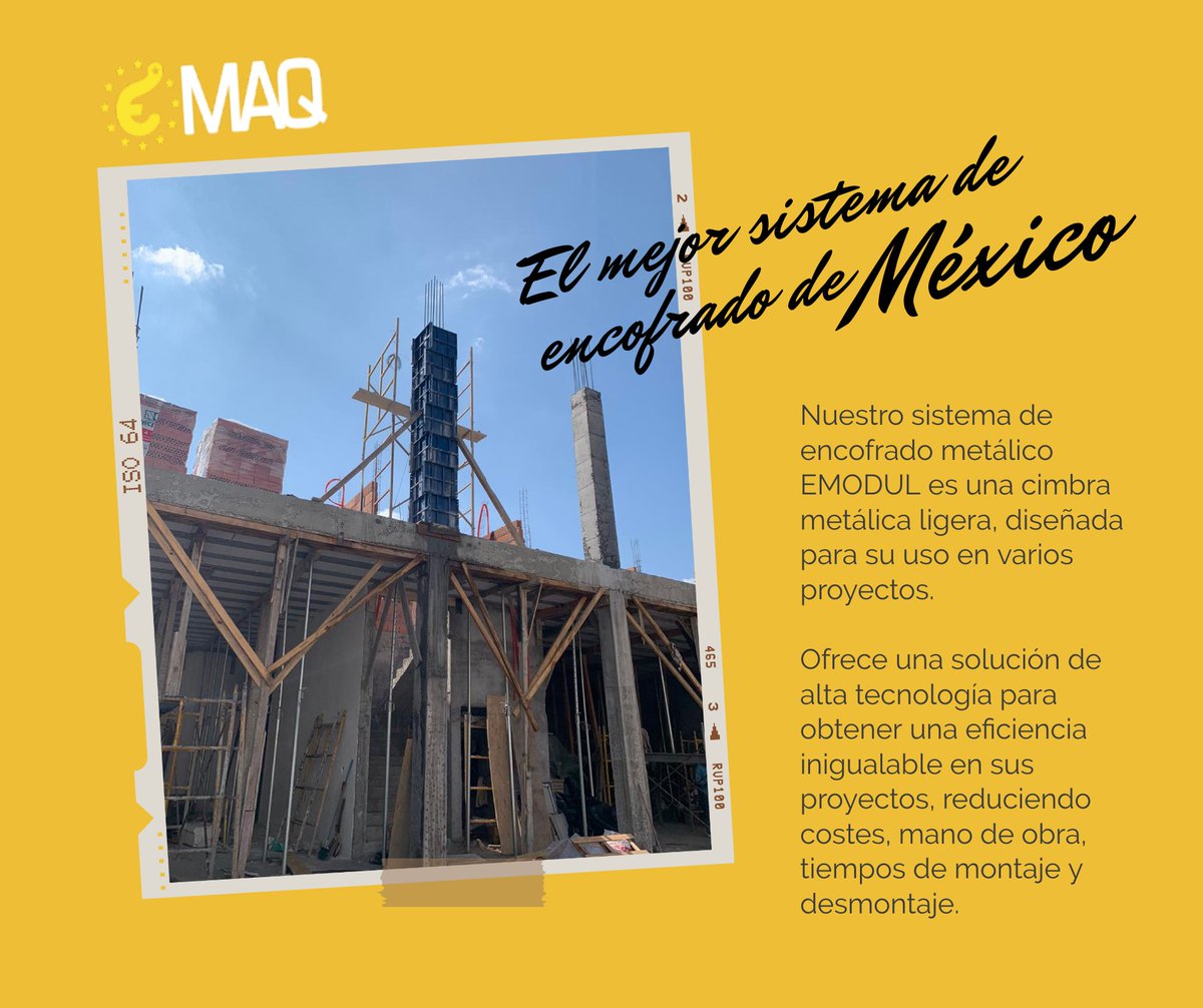 EMAQ_MX's tweet photo. ⚠ Nuestros sistemas de encofrado #EMODUL son estructuras temporales que se utilizan para dar forma y contener el hormigón fresco.

¡Ofrecemos varias medidas de paneles para lograr una infinidad de opciones! https://t.co/HaS4OnbRdh