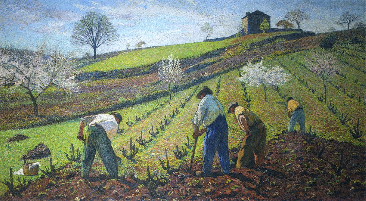 Cultivation of the Vines #postimpressionism #impressionism wikiart.org/en/henri-marti…