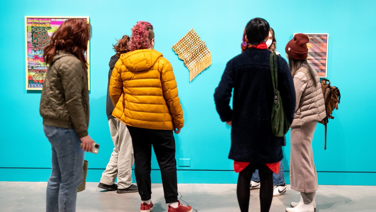 We're not April fooling you that today is the last “Weaving Data” public tour! 🔗Link in bio to learn more! ⁠
⁠
This program is free and open to the public. ASL interpreting will be provided.
⁠
Images from a tour with <a href="/pnca/">PNCA at Willamette University</a> MFA visual studies⁠
📸: Simone Fischer⁠
#pdxevents