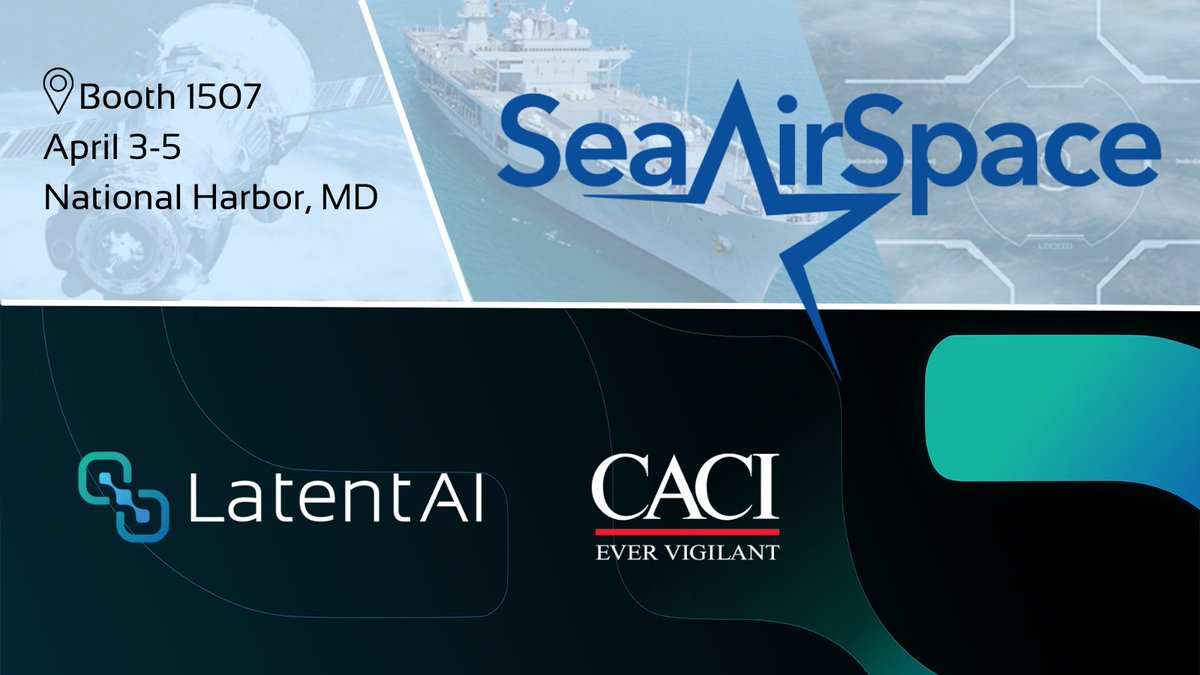 latentai's tweet photo. Watch how Latent AI enables @CACIIntl's state of the art gimbal system to efficiently stream images via a LEIP optimized and secured model. Find @javajag at booth 1507 on Monday at @SeaAirSpace! #SAS2023 

#LEIP #edgeAI #edgeMLOps #MLOps #unmannedsystem https://t.co/3ZI2TiRdUL
