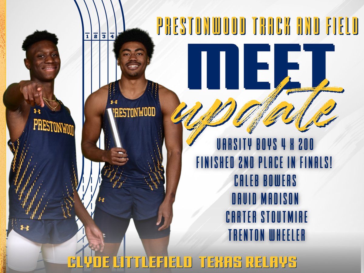 PCAAthletics's tweet photo. Congratulations to the Boys 4x200 relay team placed 2nd overall and set a NEW SCHOOL RECORD 1:28.29! 

The only private school team in the finals! https://t.co/IBIwhf47V5
