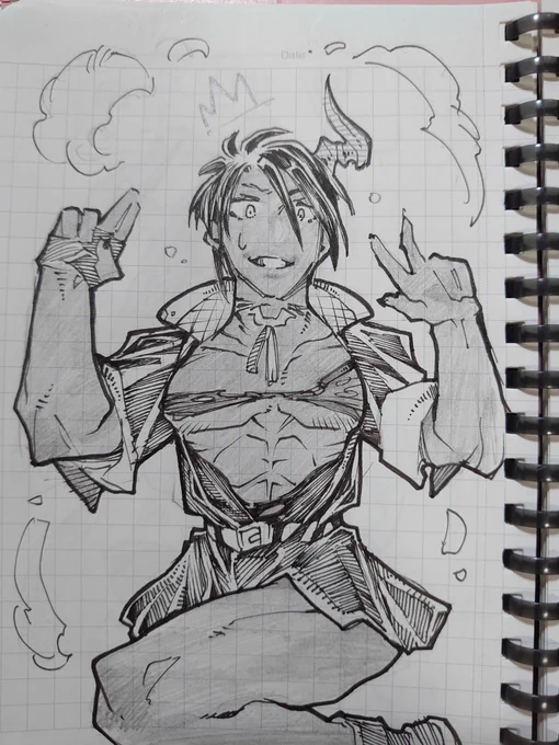 かっこいい魔人を描きました。
#オウ画 