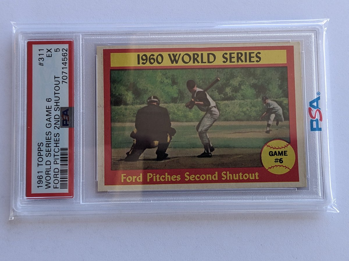 1961 Topps World Series Game 6
Ford Pitches 2nd Shutout #311
PSA 5
$35 BMWT