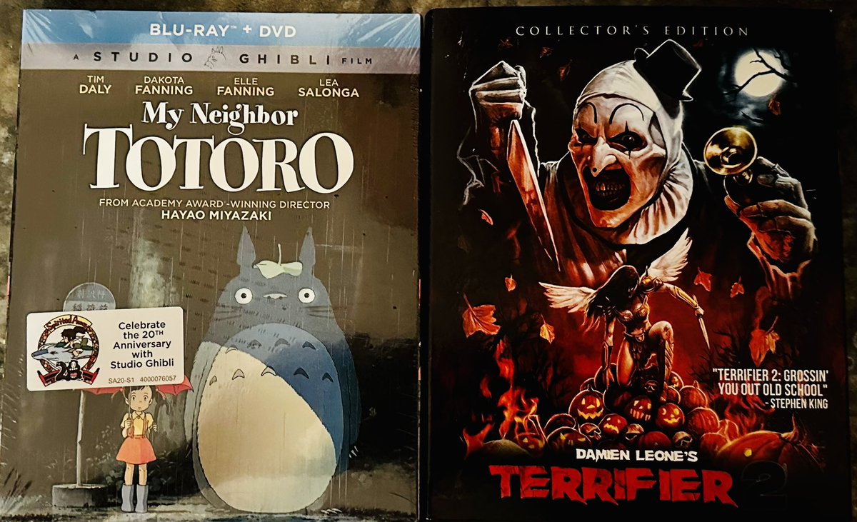 Accidentally deleted this 😂 but I love when I score in the Walmart media section and I sure as shit scored big yesterday 
#MyNeighhorTotoro #StudioGhibli
#Terrifier2 #Horror #IndependentHorror