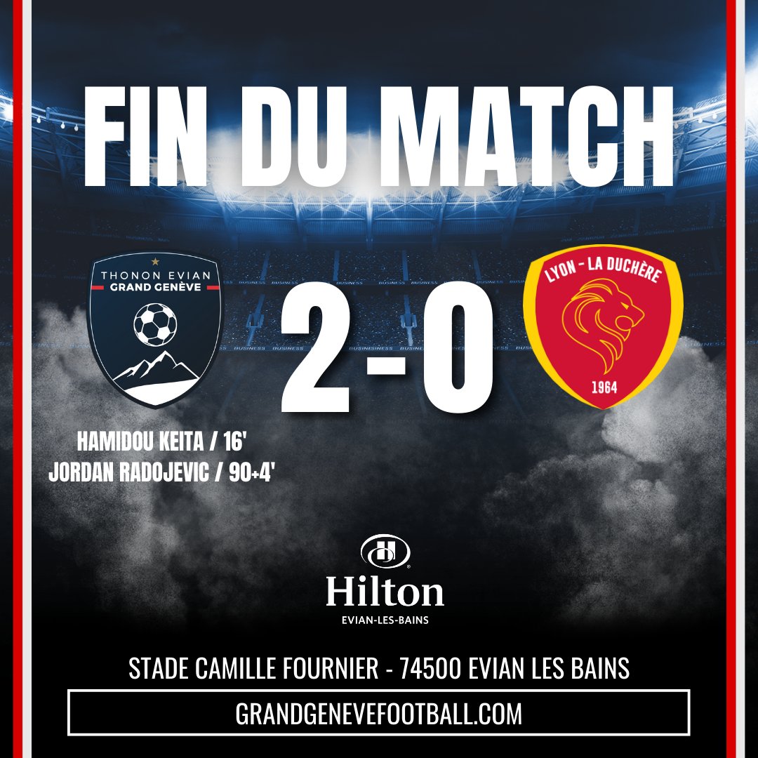 GrandGeneveFC's tweet image. 🕛C’est terminé ! Les haut-savoyards mettent fin à la série d’invincibilité des lyonnais en l’emportant 2-0. Ce soir, ils ont affiché une belle solidarité avec beaucoup de sérieux en défense. Bravo à la team TEGG pour cette victoire 💪💪