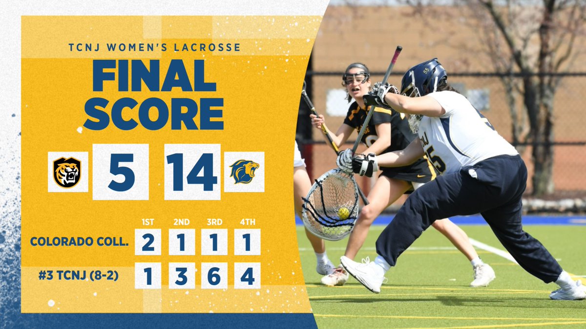 TCNJ Athletics (@tcnjlions) on Twitter photo WLAX | Back in the win column with a big second half! Charest ties her career high with 14 saves, while Devlin (5G) and Tobler (4G/1A) notch 5 points apiece for <a href="/TCNJWLax/">TCNJ Lacrosse</a>
#TCNJ #LionPride #d3lax WLAX | Back in the win column with a big second half! Charest ties her career high with 14 saves, while Devlin (5G) and Tobler (4G/1A) notch 5 points apiece for <a href="/TCNJWLax/">TCNJ Lacrosse</a>
#TCNJ #LionPride #d3lax