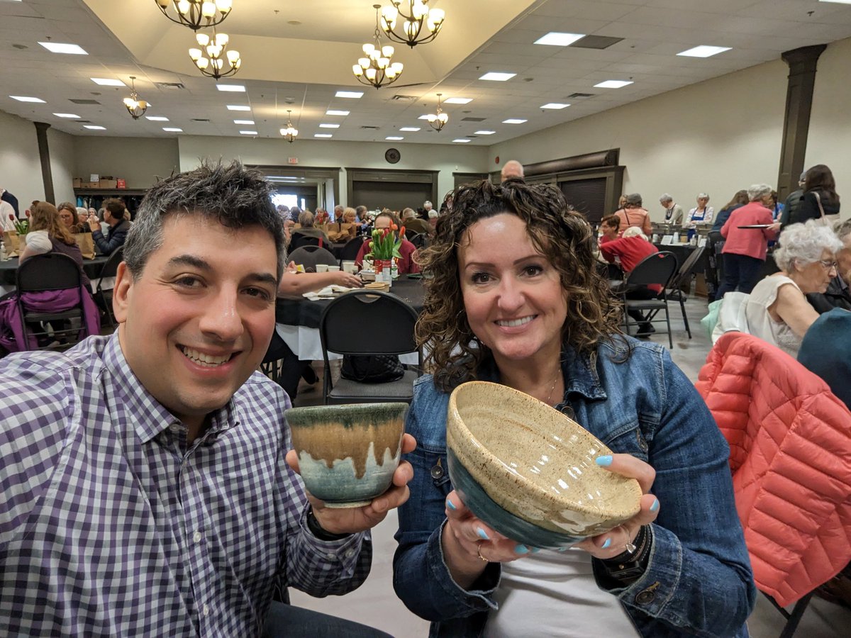 Supporting Loaves and Fishes community partner today in Brockville at their annual Empty Bowls event! Beautiful artisan pottery, delicious soup, great music, and awesome community! Lanark, Leeds and Grenville Addictions and Mental Health #llgamh #brockville #loavesandfishes