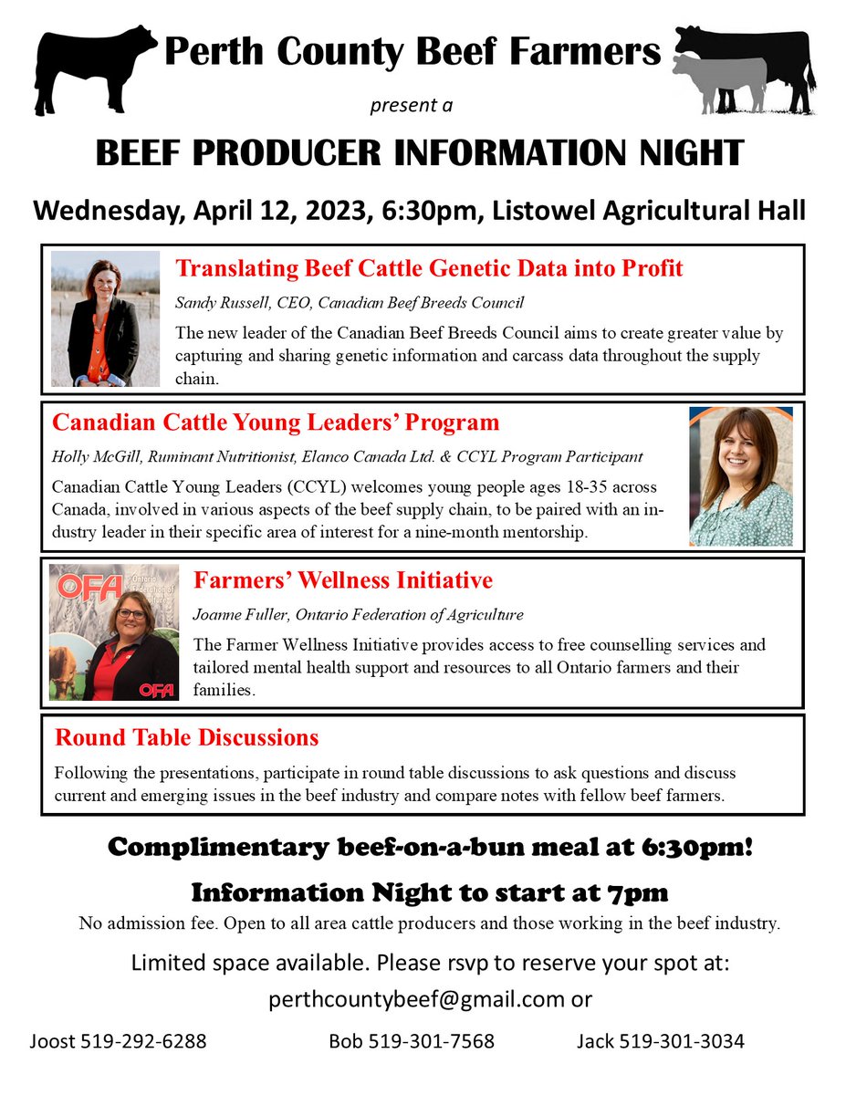 Perth County Beef Farmers (@beefperth) on Twitter photo Perth County Beef Farmers' Information Night, April 12th, 6:30pm, Listowel Agricultural Hall. Great line up of speakers! See ad for details! Everyone welcome :)
<a href="/BeefFarmersON/">Beef Farmers of Ontario</a> <a href="/ONCornFedBeef/">OntarioCornFedBeef</a> Perth County Beef Farmers' Information Night, April 12th, 6:30pm, Listowel Agricultural Hall. Great line up of speakers! See ad for details! Everyone welcome :)
<a href="/BeefFarmersON/">Beef Farmers of Ontario</a> <a href="/ONCornFedBeef/">OntarioCornFedBeef</a>