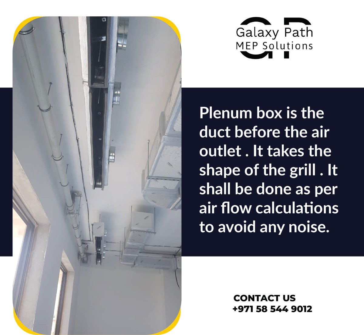 galaxypathtech's tweet photo. Plenum box is the duct before the air outlet. It takes the shape of the grill . It shall be done as per air flow calculations to avoid any noise.

#Plenumbox #airoutlet #airflow #electricalServices #television #television #televisionsystem #tvsystem #tvsystems #maintenance https://t.co/TJObJuMyGX