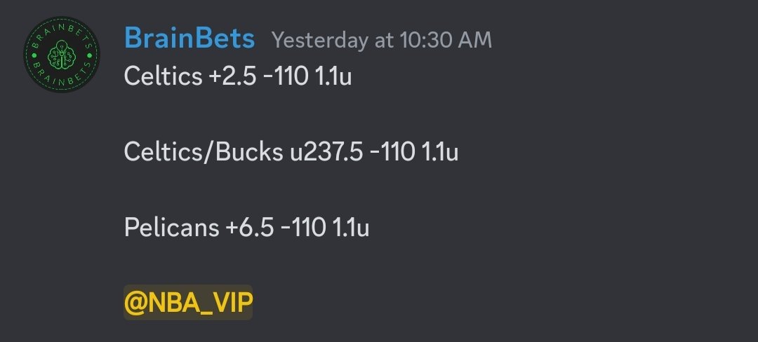 MoneyBrainBets's tweet photo. It was my birthday two days ago, so I had no time to recap.
Here is the recap for L3 days:
Wed: 3 - 2, +0.9u β
Thu: 2 - 1, +0.9u β
Fri: 1 - 2, -1.1u β
Overall: +0.7u πΈ
Not too much action, but still in the green β
.
MLB sale ENDS TODAY β
#GamblingTwitter #BrainBets https://t.co/wsdtZjiJIl