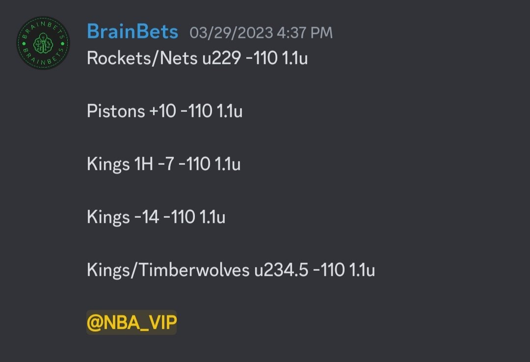 MoneyBrainBets's tweet photo. It was my birthday two days ago, so I had no time to recap.
Here is the recap for L3 days:
Wed: 3 - 2, +0.9u β
Thu: 2 - 1, +0.9u β
Fri: 1 - 2, -1.1u β
Overall: +0.7u πΈ
Not too much action, but still in the green β
.
MLB sale ENDS TODAY β
#GamblingTwitter #BrainBets https://t.co/wsdtZjiJIl