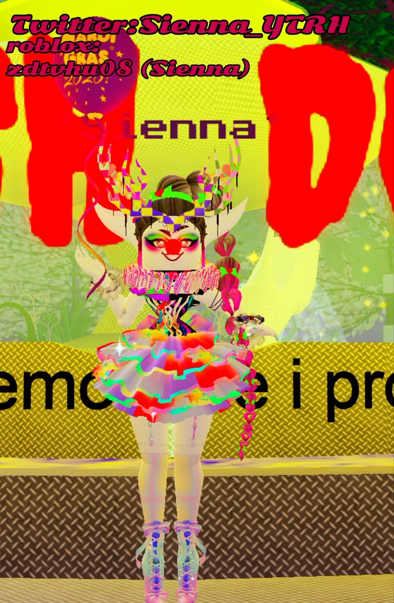 Sienna_YTRH's tweet photo. Fancy clown/super silly outfit for beaplays pagent #beaplayspagent https://t.co/b9GHbcTvUg