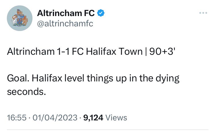 silkmenarmy's tweet photo. Macclesfield won a league today 🏆
Altrincham and Congleton both bottled home semi finals to get to Wembley. 
Chalk this day down as Football Heritage 🏆 🔵⚪️ https://t.co/Dje197a7WG