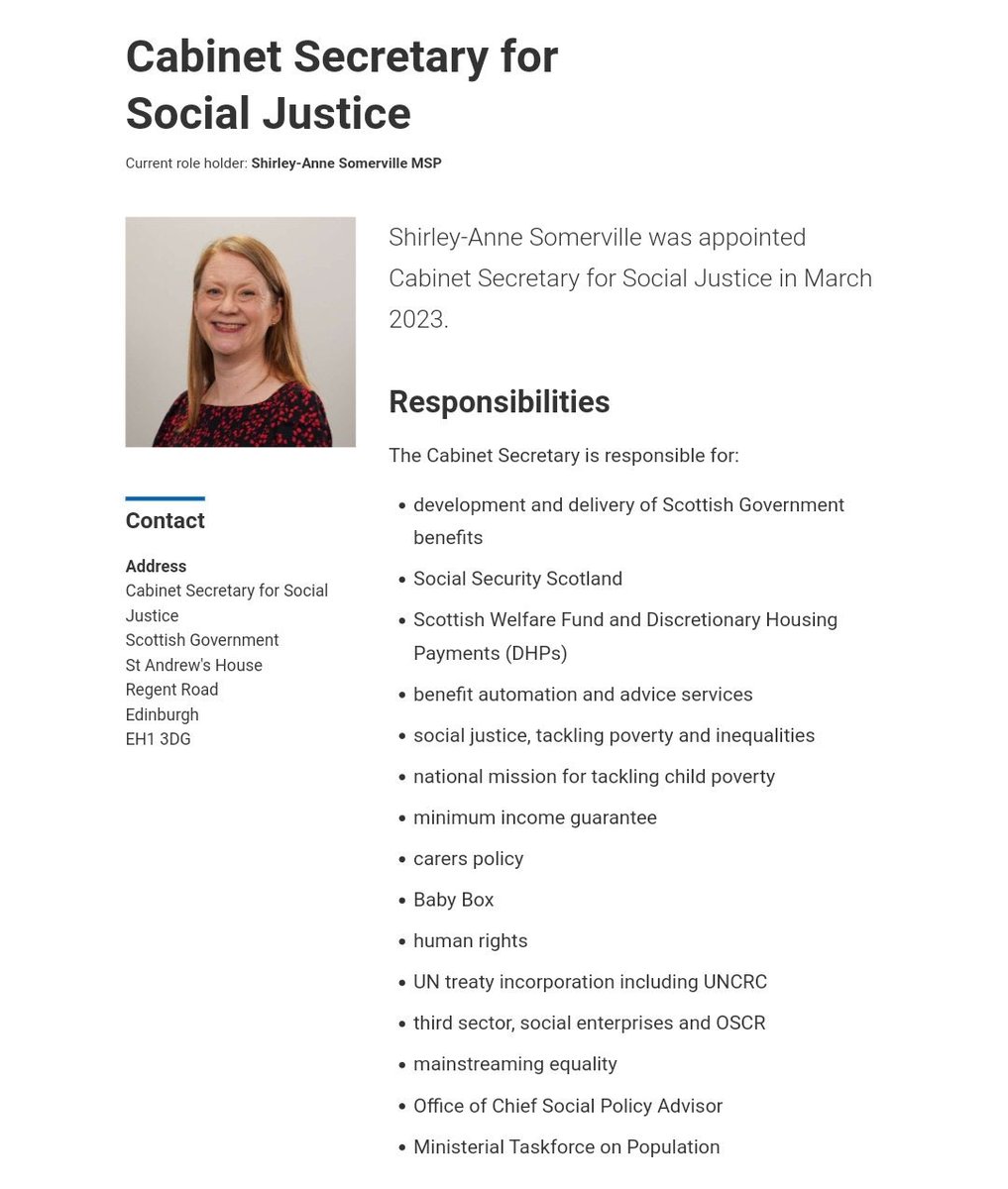 Scottish Government Cabinet Secretary and Ministerial portfolios have been published today. Responsibility for UNCRC Incorporation Bill moves to Cab Sec for Social Justice. #UNCRCScotland 
gov.scot/about/who-runs…