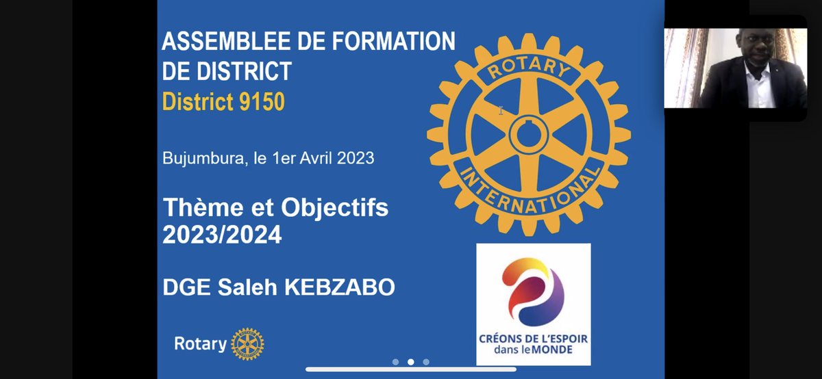 RotaryDoyen's tweet photo. #ASSEMBLEE DE FORMATION 01/04/2023
#NewLeadership
#ImagineRotary
#D9150
#rotaryclublibrevilledoyen https://t.co/vDl3HqU2zV