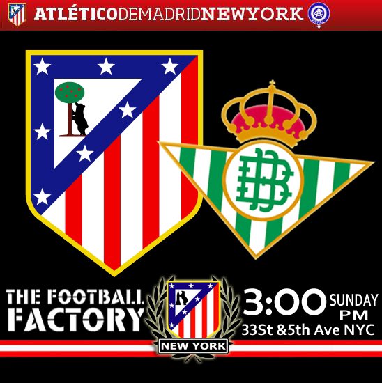 #AtletiRealBetis 🗽🇦🇹 @FFactoryNY
#AúpaAtleti #LetsGOAtleti #ForzaAtleti