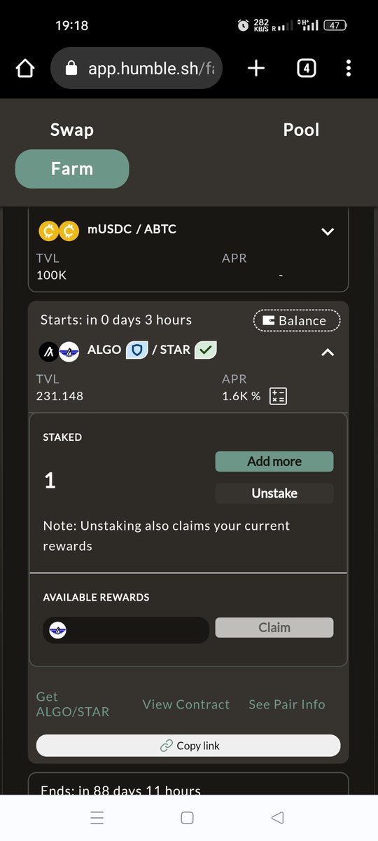 AlgoStar_net's tweet photo. New farm starting in 3 hours!!!
And it is not a 1 April joke!
#humbleswap #farm #earn https://t.co/4aWJU3w20e