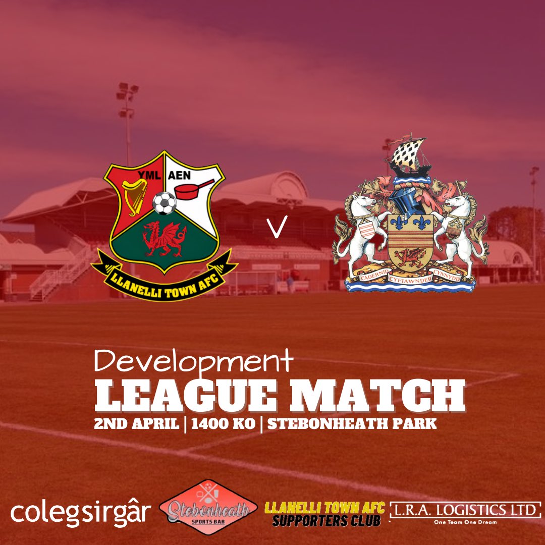Come and get your football fix tomorrow afternoon as our development side take on Barry Town at Stebonheath Park! 

🥤 Refreshments on sale in our inground Jock Stein Lounge ran by Llanelli Town AFC Supporters Club! 
💷 £2 Entry 

#WeAreRed #Ymlaen #YourClub #YourTown