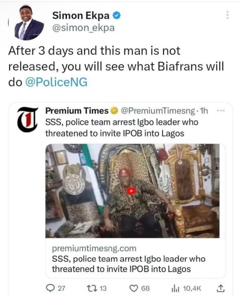 Abatam01's tweet photo. Advice to Igbos living in Lagos:

Pls face your life &amp; business, try and forget about political and supremacy tussle with your landlords!

Doing otherwise wilI result in unpleasant &amp; unintended consequences with long term effects!

One again, a word should be enough for the wise! https://t.co/bLIvHoVjow
