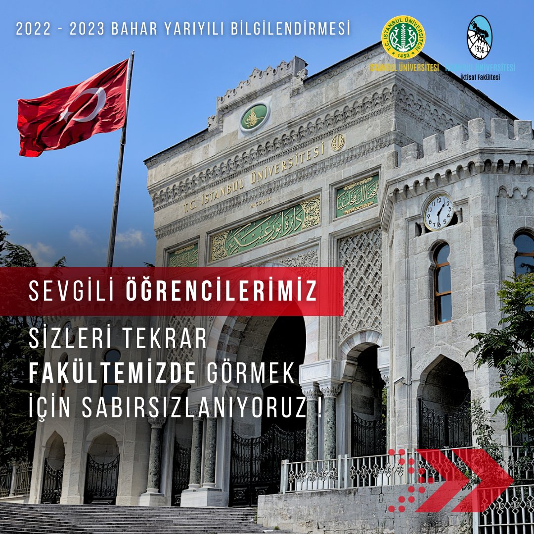 iuiktisatedu's tweet photo. Sevgili öğrencilerimiz sizleri tekrar Fakültemizde görmek İçin sabırsızlanıyoruz...
03 Nisan itibariyle Fakültemizde derslerin işleyişi ve bahar dönemi Ara Sınavlarının nasıl yapılacağı hakkında merak ettiğiniz soruların cevaplarını bilgilendirmemizde bulabilirsiniz.👇👇👇 https://t.co/yXsoJOhigP