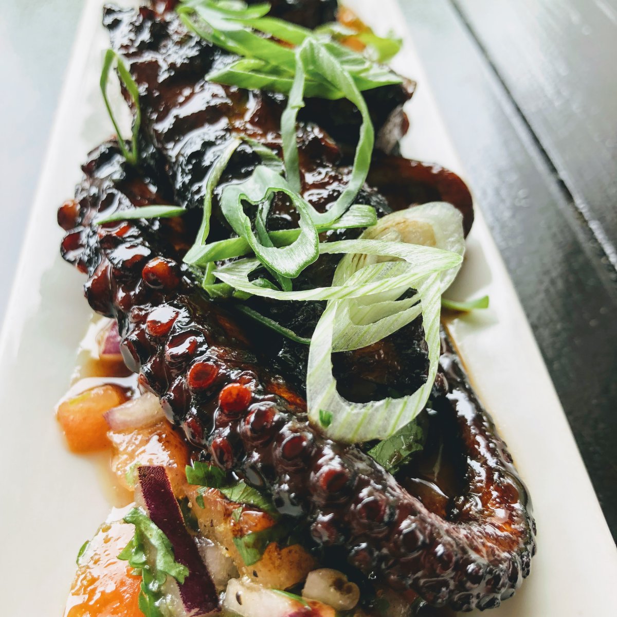 tapasibiza's tweet photo. Our Balsamic &amp; Chilli Glazed Octopus started out as special, but it was so popular it made it onto the menu... 
We can't wait to try some new dishes this summer. 

#tapas #tapasibiza #ibiza #hiddengem #lafincaescondida #octopus #tapasdish #fromtehesea #ibizarestaurant #summer https://t.co/yBBl5Kpu4L
