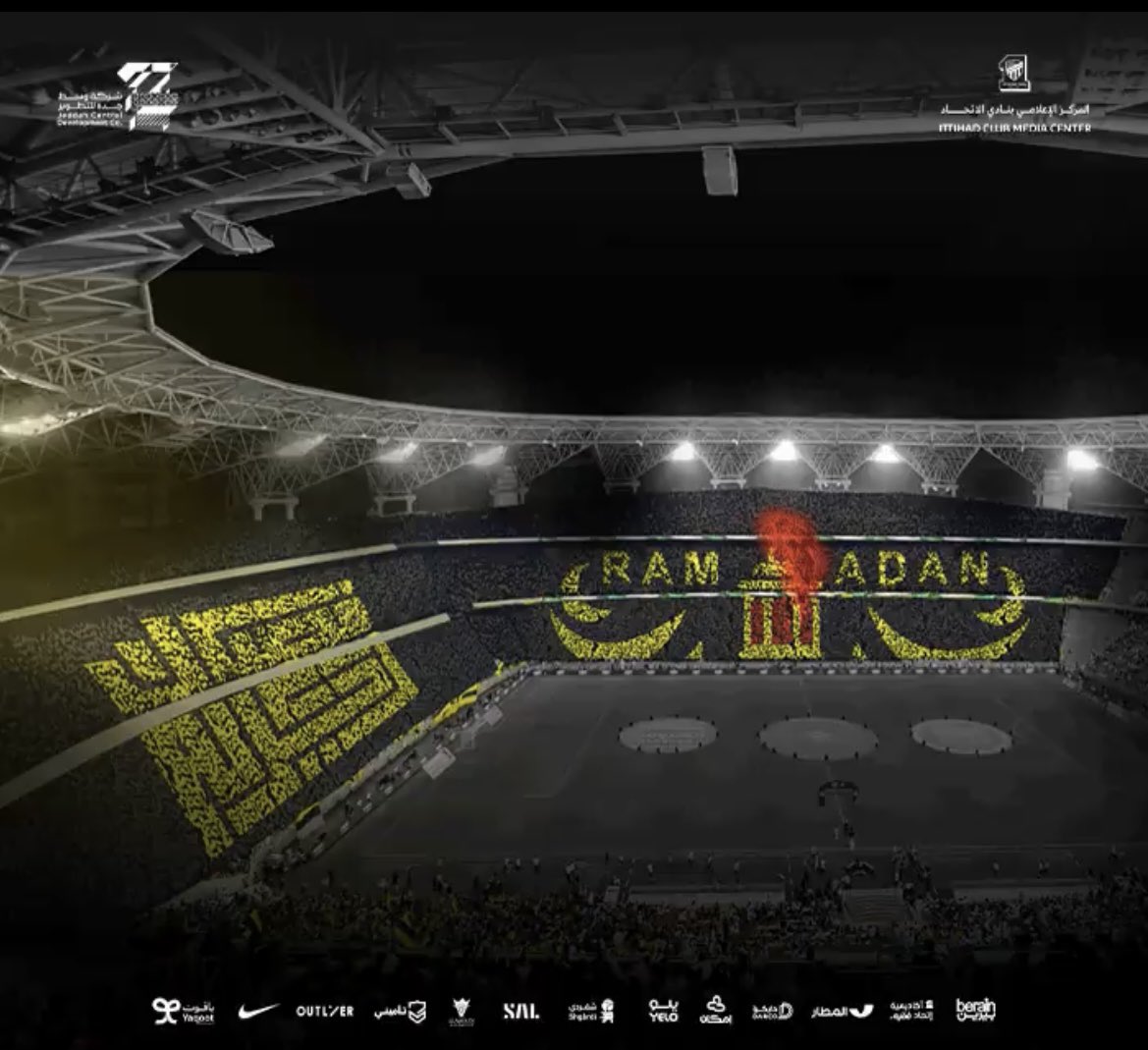 🔥 لن يكتمل جمال هذا " التيفو  " إلا بالحضور الكبير أمام ضمك الثلاثاء المقبل 💛🖤

#رمضان_كريم 

💥 لحجز التذاكر عبر هذا الرابط ittihadclub.etickets.com.sa/Pages/Home.asp…

#الاتحاد_ضمك