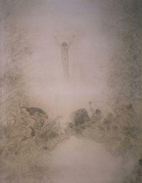ArtistEnsor's tweet image. Christ Rising Up to Heaven, 1885 #jamesensor #symbolism wikiart.org/en/james-ensor…
