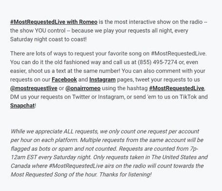 TeamDemiRadio's tweet photo. #MostRequestedLive will begin in 5 hours.
- Use the correct tags (below)
- 1 request per account per hour
- Add gifs or emojis to the request, avoid copy/pasting requests (they are flagged as spam)
#/MostRequestedLive
@MostRequestLive
#HeartAttackRockVersion
@ddlovato
Rules ⬇️ https://t.co/BZLvV7Icaq