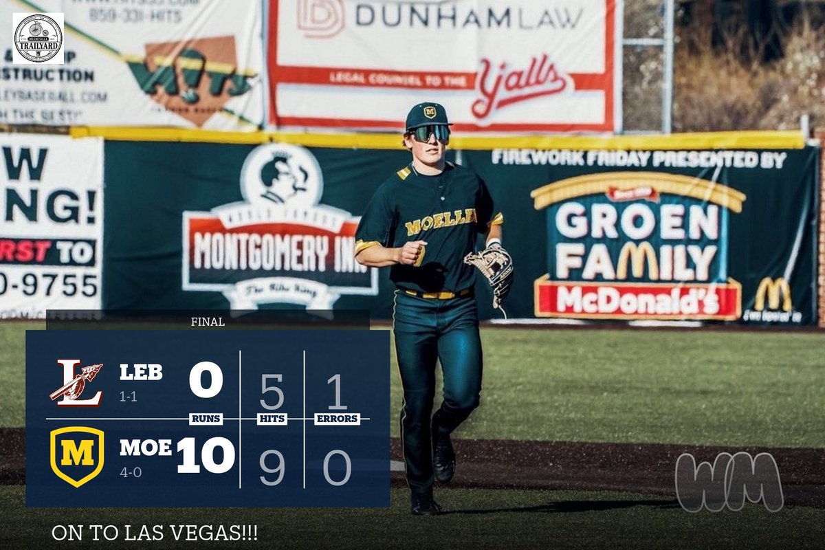 Final from Kremchek Stadium!

#1 Moeller improves to (4-0) after a 10-0 win over the Lebanon Warriors. Next, the Crusaders are headed to Las Vegas, Nevada for the 2023 All Faiths Classic! ⚾️🔥