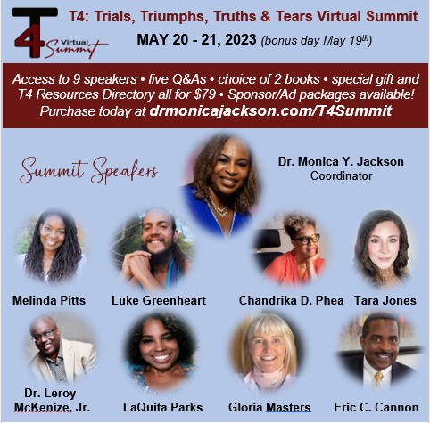 Been hearing the buzz and noise, and even feeling some type of way too? It's time to unsilence the silenced, give voice to the voiceless and address trials, truths, tears so you can triumph! 
Visit drmonicajackson.com/T4Summit for details! #t4summit #trialstriumphstruthstears