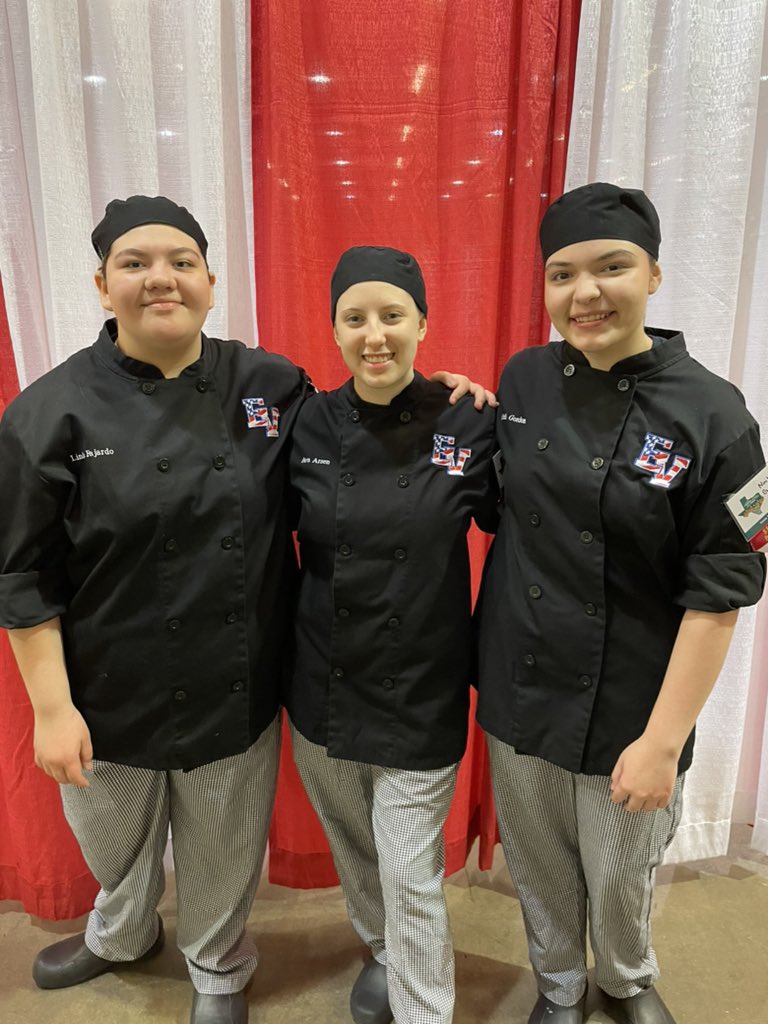 GISD_Culinary's tweet photo. It’s Baking and Pastries turn to show their amazing skills!! Good luck Linda, Nailah and Ava!!! 
FCCLA State Baking and Pastry 2023! @TexasFCCLA https://t.co/wrAfkDnVs8