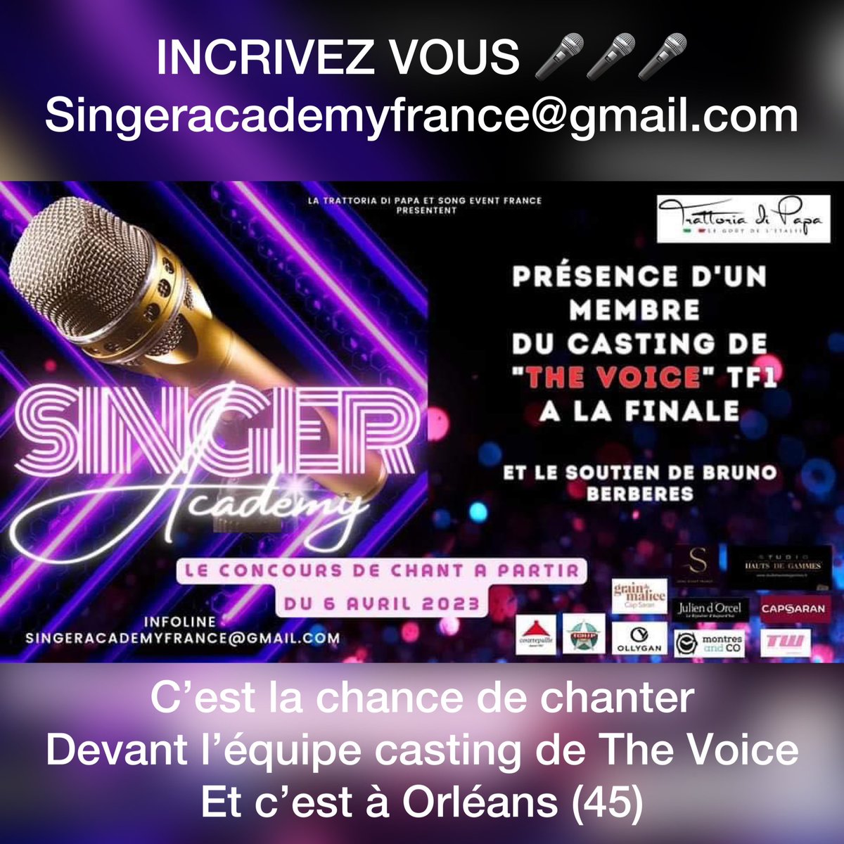 tihyad's tweet photo. Le concours en région Centre #singeracademy c’est la chance de chanter devant le casting de The Voice et the Voice kids et d’enregistrer dans un grand studio parisien #concours #concoursdechant #singer #casting https://t.co/eFs4ThdkUH