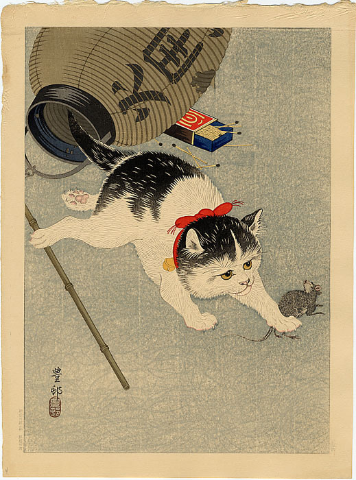 ohara_koson's tweet photo. Cat Catching a Mouse, 1930 #shinhanga #oharakoson https://t.co/8jELntVKgx https://t.co/EZSbqwAQKl