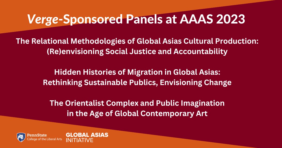VergeGA's tweet photo. Verge is delighted to be sponsoring the following panels at the @AAAStudies conference later this week. We hope you’ll join us for some of these events! #AAAS2023 https://t.co/sadV1FegGo