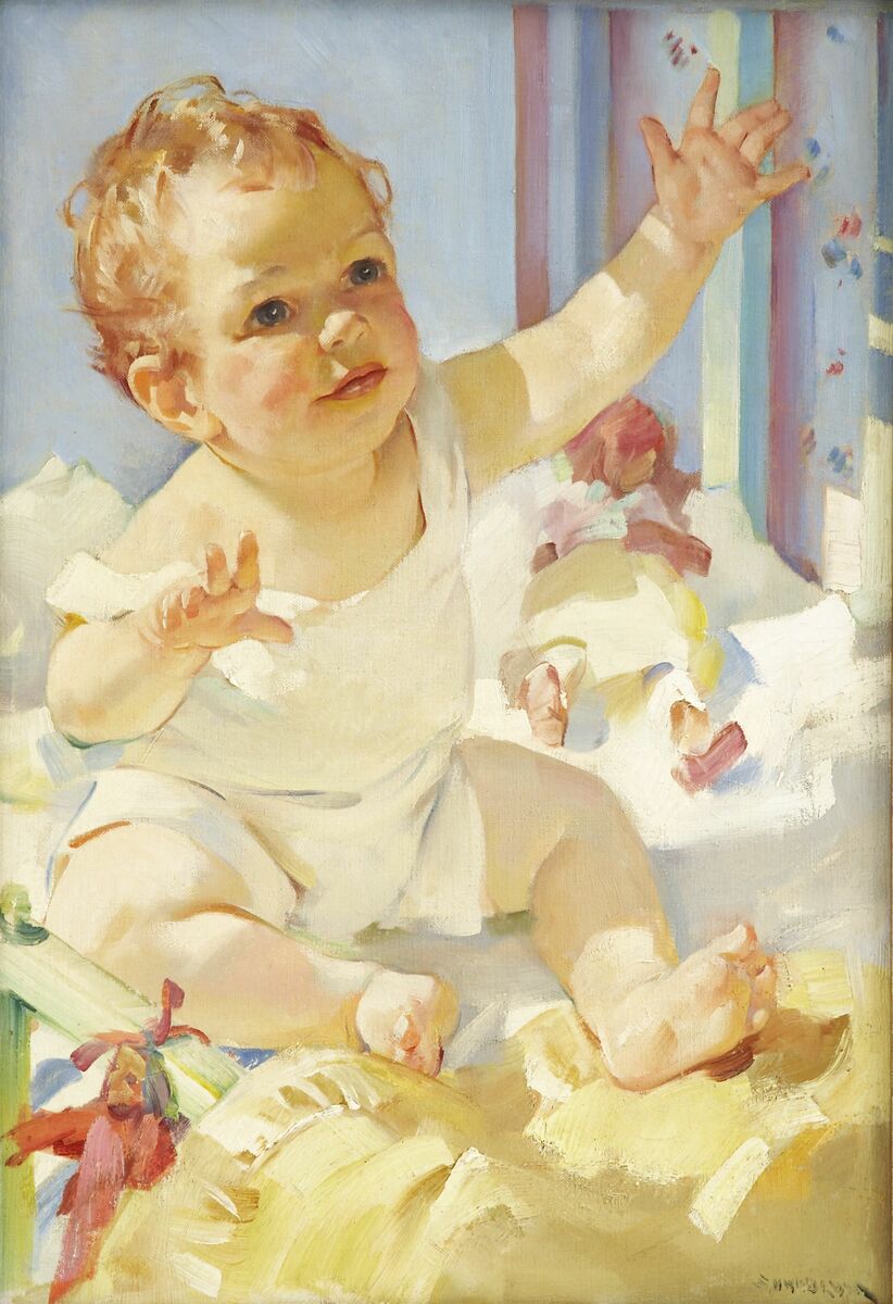 artistsundblom's tweet photo. The Gerber's Baby, 1940 #haddonsundblom #sundblom https://t.co/tqY5uuwd7t https://t.co/3FVPhAZsdF