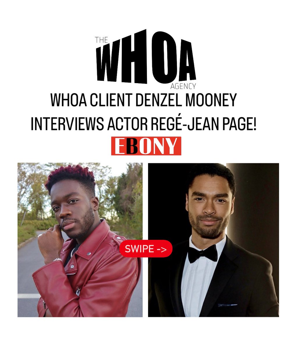 TheWhoaAgency's tweet photo. Congratulations @denzmooney on the #Ebony interview #Regejeanpage 💫✨ #TeamWHOA #TheWHOAagency https://t.co/J6bYHxTr2e