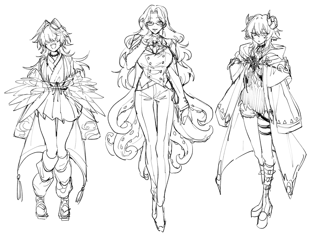 Kaohom_1999's tweet photo. จริงๆสามสาวนี่ข้าววาดร่างไว้ตั้งแต่ช่วงก่อนเดบิวต์เลยค่ะ ซึ่งไหนๆแล้วก็ยังไม่ได้ลง ก็เลยชวนมะม๊าทั้งสอง @dajinsrins / @Mad_Domba 
มาลองเนียนโมเดลดูค่ะะ 

#DacapoArt #BaabelArt #KrakenLust https://t.co/MB6lUFNMqn