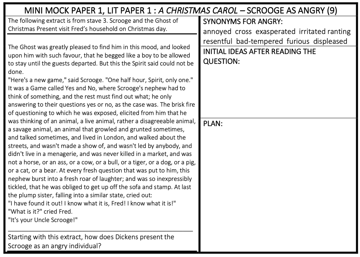 Laura Webb (@lauralolder) on Twitter photo Hey <a href="/Team_English1/">Team English</a> are you also at the stage of repeated extracts for Y11? I've made THIRTY - 30 - Mini Mocks for 'Macbeth'🩸 and 'A Christmas Carol' ❄️
A little 🧵on using them
Much like my language mini mocks, the purpose is to use mini extracts so that time is spent on the Hey <a href="/Team_English1/">Team English</a> are you also at the stage of repeated extracts for Y11? I've made THIRTY - 30 - Mini Mocks for 'Macbeth'🩸 and 'A Christmas Carol' ❄️
A little 🧵on using them
Much like my language mini mocks, the purpose is to use mini extracts so that time is spent on the