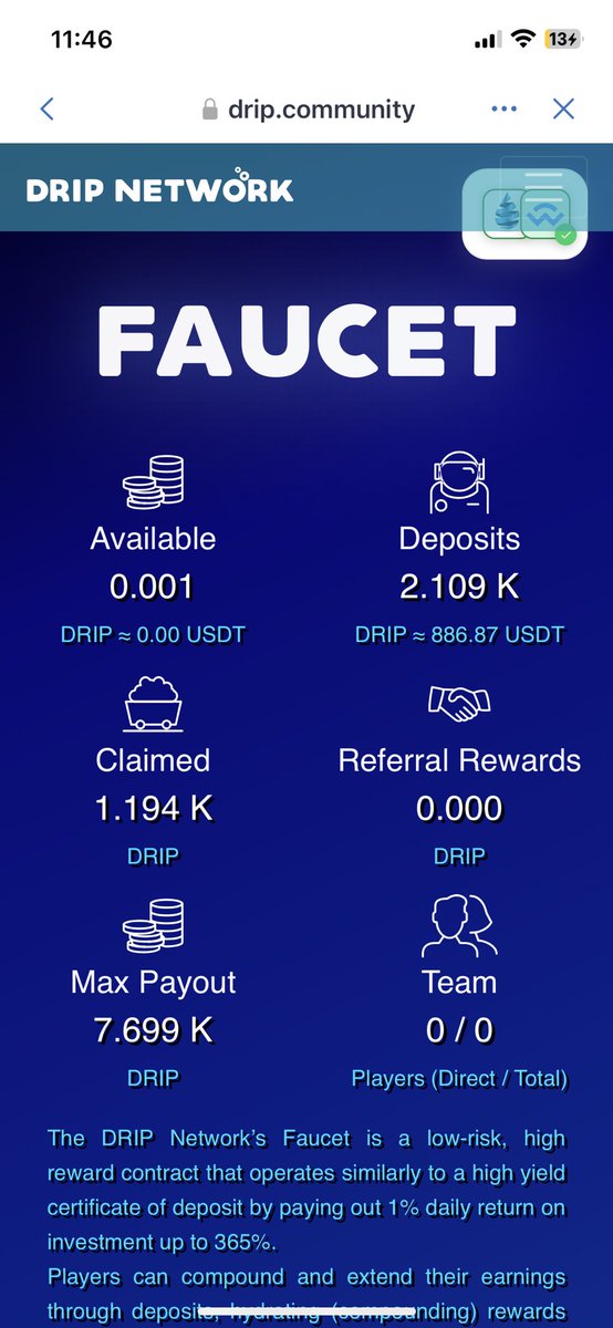 Just passed 2100 #Drip and at 27 #AFD