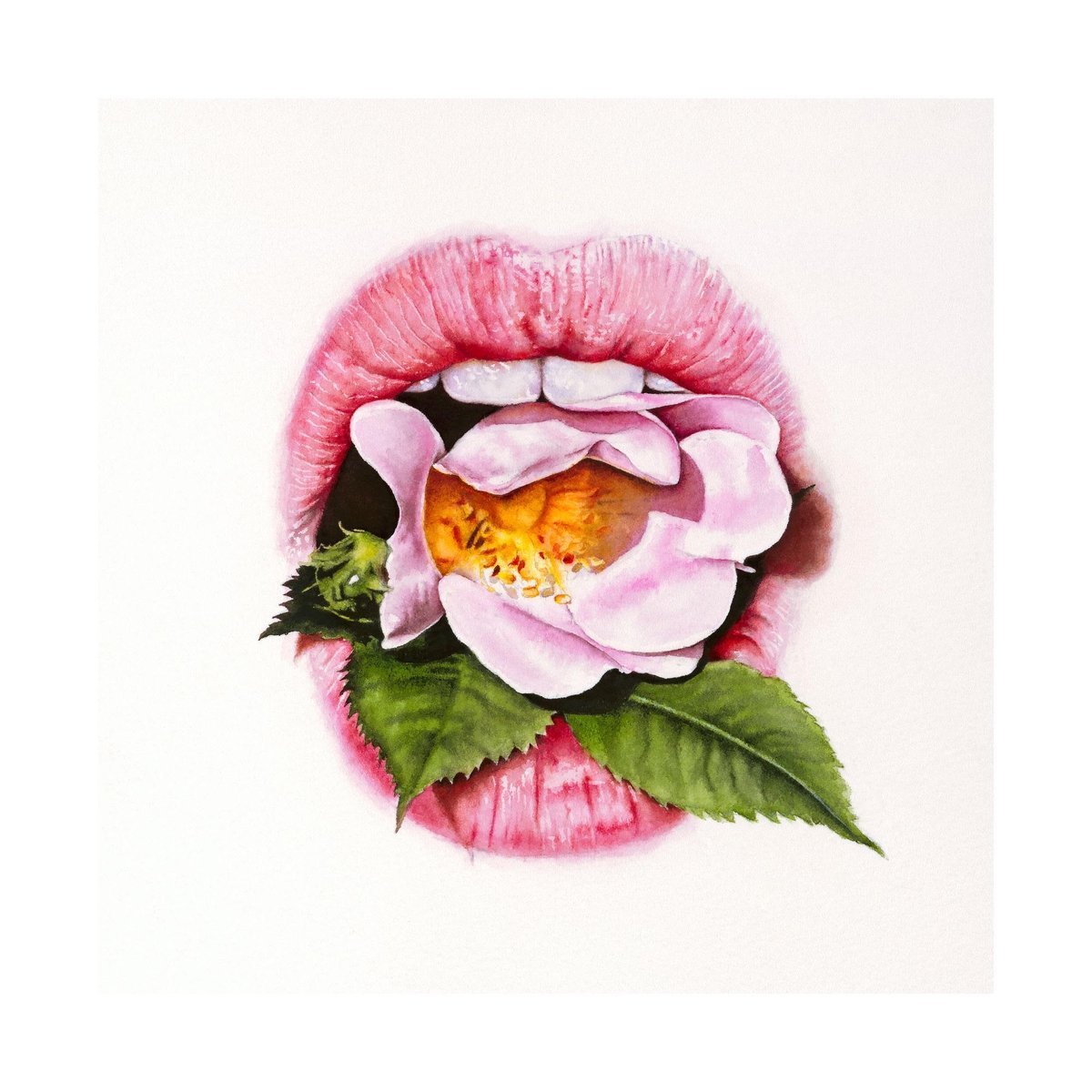 "Rose-hip". The act of biting into the rose-hip represents the balance between pleasure and pain, beauty and danger. The rose-hip, with its thorns and bitter taste, is a reminder that even the most beautiful things in life have their share of challenges and hardships
